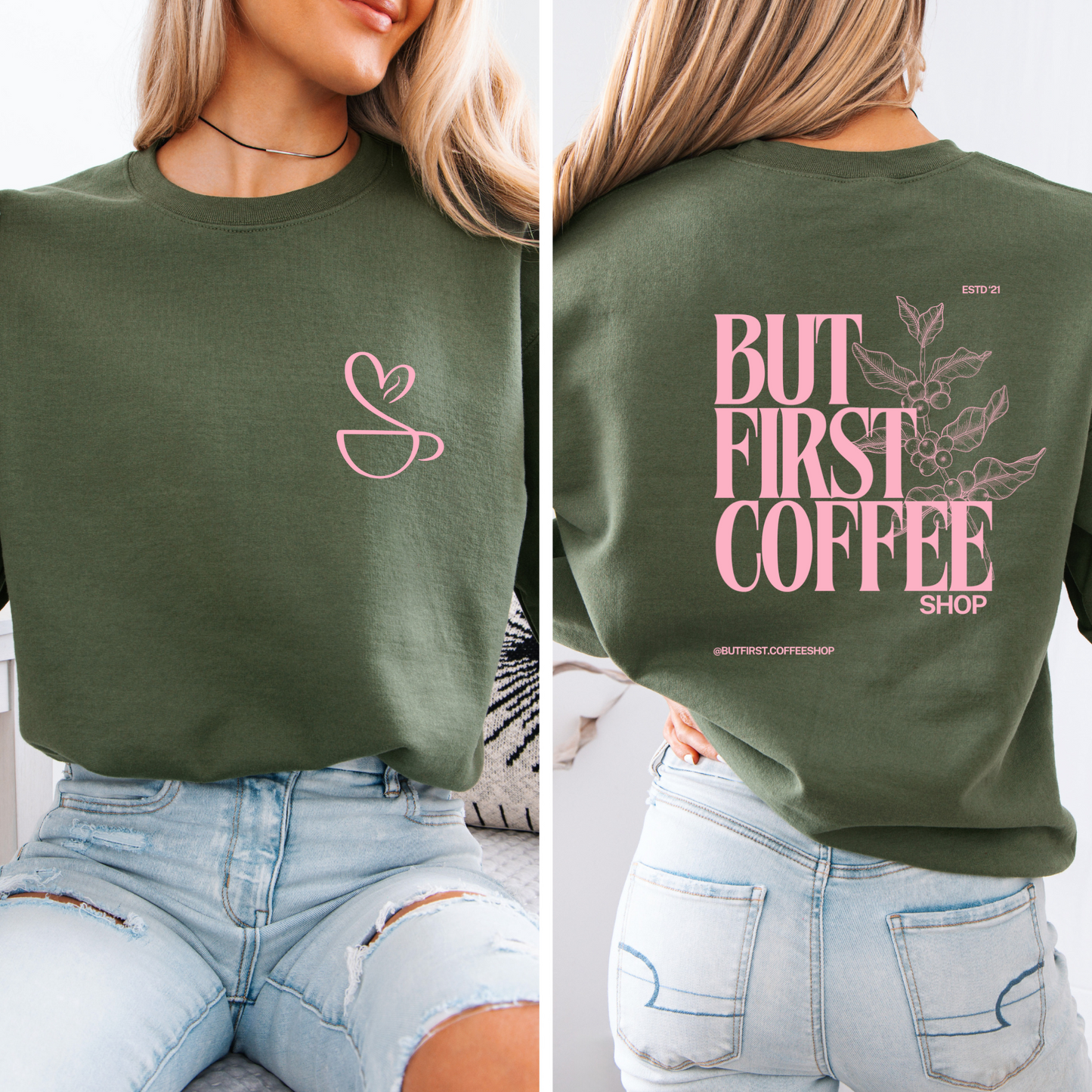 Official But First Coffee... Shop Crewneck